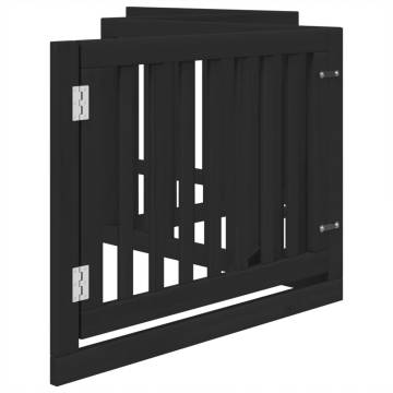 Dog Gate with Door - Foldable 4 Panels, Black 320 cm