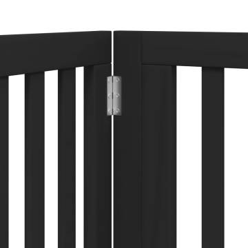 Dog Gate with Door - Foldable 4 Panels, Black 320 cm