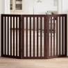  Dog Gate Foldable 3 Panels Brown 150 cm Poplar Wood Colour brown Size 50 x 90 x 2 cm Quantity in Package 3 