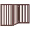 Foldable Dog Gate - 3 Panels Brown Poplar Wood | HipoMarket