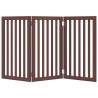 Foldable Dog Gate - 3 Panels Brown Poplar Wood | HipoMarket