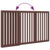 Foldable Dog Gate - 3 Panels Brown Poplar Wood | HipoMarket