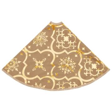 Luxury Christmas Tree Skirt with Sock - Yellow 90 cm