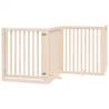 Dog Gate with Door - Foldable 4 Panels 320 cm Poplar Wood