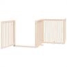 Dog Gate with Door - Foldable 4 Panels 320 cm Poplar Wood