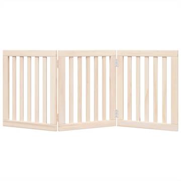 Foldable Dog Gate - 3 Panels, 150 cm Poplar Wood | HipoMarket