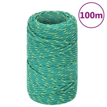 Durable Green Boat Rope 2mm - 100m Polypropylene | HipoMarket