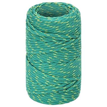 Durable Green Boat Rope 2mm - 100m Polypropylene | HipoMarket