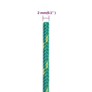 Durable Green Boat Rope 2mm - 100m Polypropylene | HipoMarket