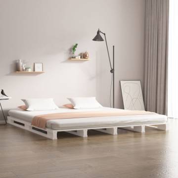 Pallet Bed without Mattress White 200x200 cm Solid Wood