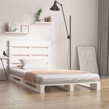 White Bed Frame 90x200 cm | Solid Pine Wood | Hipomarket