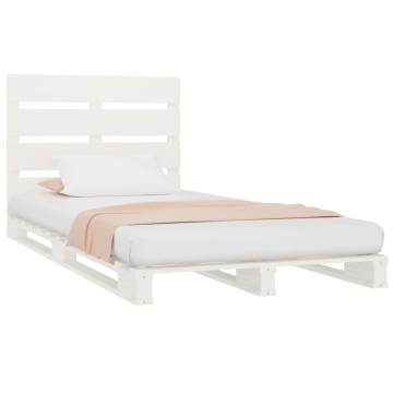 White Bed Frame 90x200 cm | Solid Pine Wood | Hipomarket