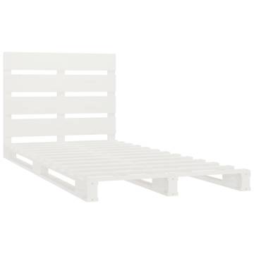 White Bed Frame 90x200 cm | Solid Pine Wood | Hipomarket