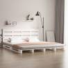  Bed Frame without Mattress White 200x200 cm Solid Wood Pine Colour white Size 200 x 200 cm 