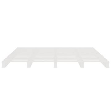 White Super King Size Pallet Bed - Solid Wood | HipoMarket