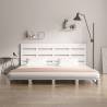 Modern White Bed Frame 160x200 cm - Solid Pine Wood