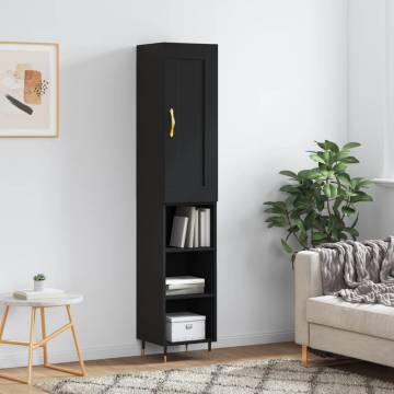 Highboard Black - Stylish Engineered Wood Storage Cabinet