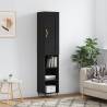 Highboard Black 34.5x34x180 cm Engineered Wood Colour black Quantity in Package 1 Model 3 shelves 