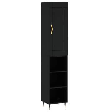 Highboard Black - Stylish Engineered Wood Storage Cabinet