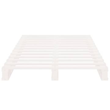 Stylish White Pallet Bed Frame 90x200 cm - Solid Wood