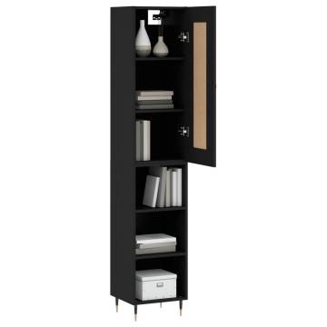 Highboard Black - Stylish Engineered Wood Storage Cabinet