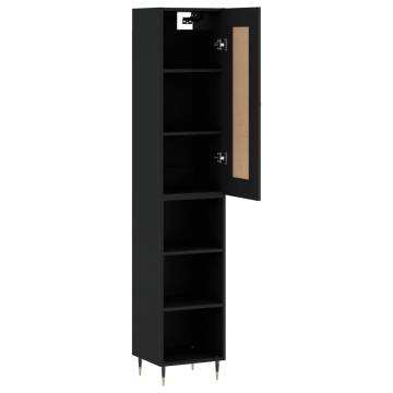 Highboard Black - Stylish Engineered Wood Storage Cabinet