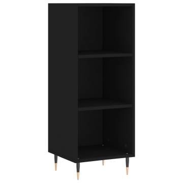 Highboard Black - Stylish Engineered Wood Storage Cabinet