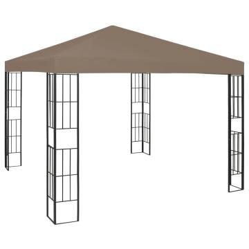 Elegant Taupe Gazebo with LED String Lights - 3x3 m