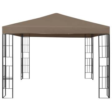 Elegant Taupe Gazebo with LED String Lights - 3x3 m