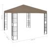 Elegant Taupe Gazebo with LED String Lights - 3x3 m