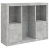 Modern 3-Piece Sideboards with LED Lights in Concrete Grey