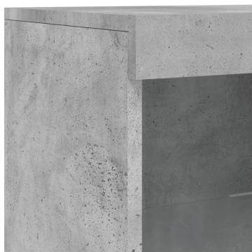 Modern 3-Piece Sideboards with LED Lights in Concrete Grey