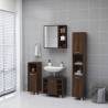 Elegant Brown Oak Bathroom Mirror Cabinet - 62.5x20.5x64cm