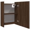 Elegant Brown Oak Bathroom Mirror Cabinet - 62.5x20.5x64cm