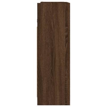 Elegant Brown Oak Bathroom Mirror Cabinet - 62.5x20.5x64cm