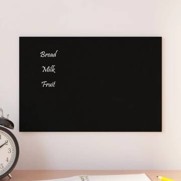 Wall-Mounted Magnetic Board - Black 30x20 cm Tempered Glass