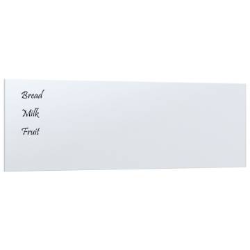 Wall-mounted Magnetic Board White 60x20 cm - Tempered Glass