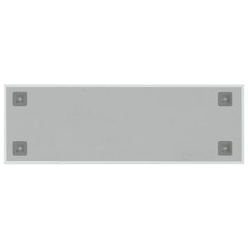 Wall-mounted Magnetic Board White 60x20 cm - Tempered Glass