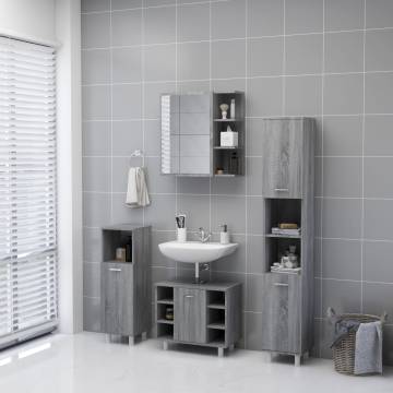 Bathroom Mirror Cabinet Grey Sonoma - Stylish Storage Solution