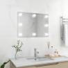 Wall Frameless Mirror with LED Lights Rectangular Glass Size 70 x 50 cm Quantity in Package 1 Model with leds 