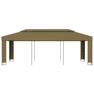 Gazebo with Double Roof 3x6 m Taupe - Durable Outdoor Shelter