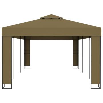 Gazebo with Double Roof 3x6 m Taupe - Durable Outdoor Shelter