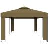 Gazebo with Double Roof 3x6 m Taupe - Durable Outdoor Shelter