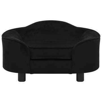 Dog Sofa Black 67x47x36 cm Plush - Comfortable Pet Furniture