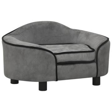 Plush Dog Sofa Grey 67x47x36 cm - Comfort for Your Pet