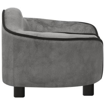 Plush Dog Sofa Grey 67x47x36 cm - Comfort for Your Pet