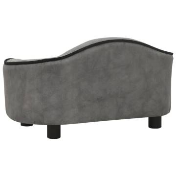 Plush Dog Sofa Grey 67x47x36 cm - Comfort for Your Pet