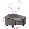 Plush Dog Sofa Grey 67x47x36 cm - Comfort for Your Pet