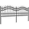 Garden Fence with Spear Top Black - Powder-coated Steel 115cm