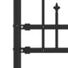 Garden Fence with Spear Top Black - Powder-coated Steel 115cm